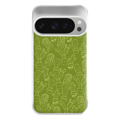 Green And Yellow Cacti - Western  Phone Case for Google Pixel 9 Pro XL