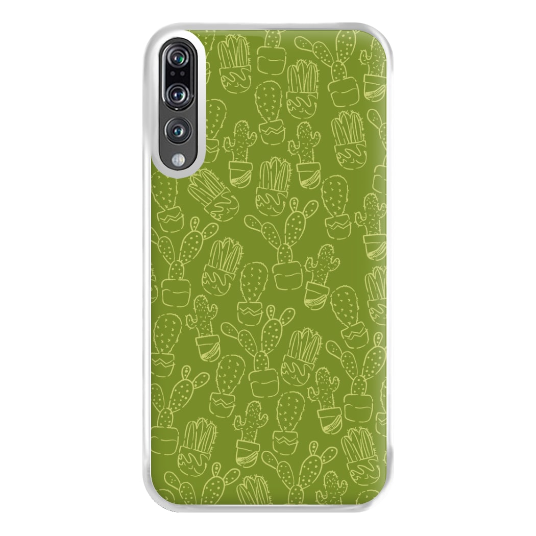 Green And Yellow Cacti - Western  Phone Case for Huawei P20 Pro