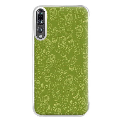 Green And Yellow Cacti - Western  Phone Case for Huawei P20 Pro