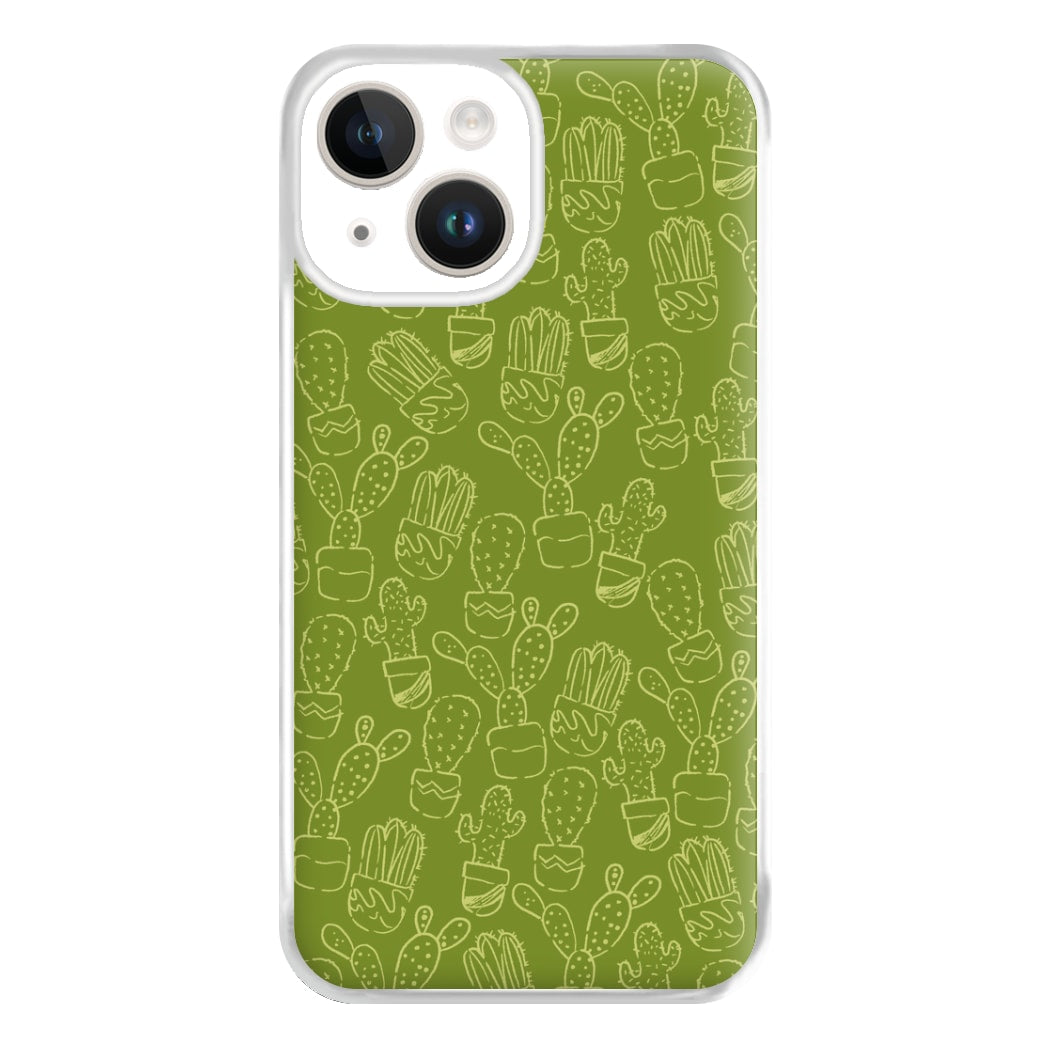 Green And Yellow Cacti - Western  Phone Case for iPhone 14