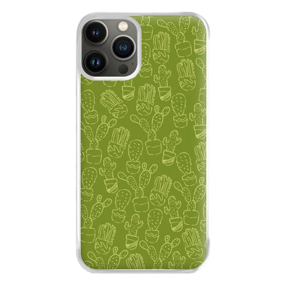 Green And Yellow Cacti - Western  Phone Case for iPhone 11 Pro Max