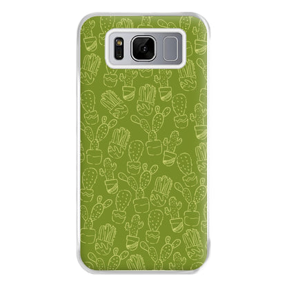 Green And Yellow Cacti - Western  Phone Case for Galaxy S8 Plus