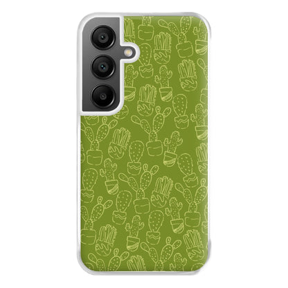 Green And Yellow Cacti - Western  Phone Case for Galaxy A55