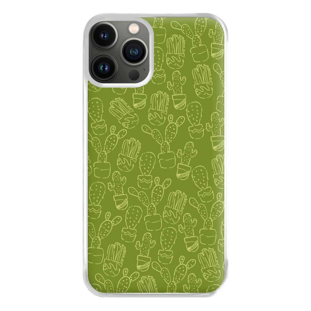 Green And Yellow Cacti - Western  Phone Case for iPhone 13 Pro Max