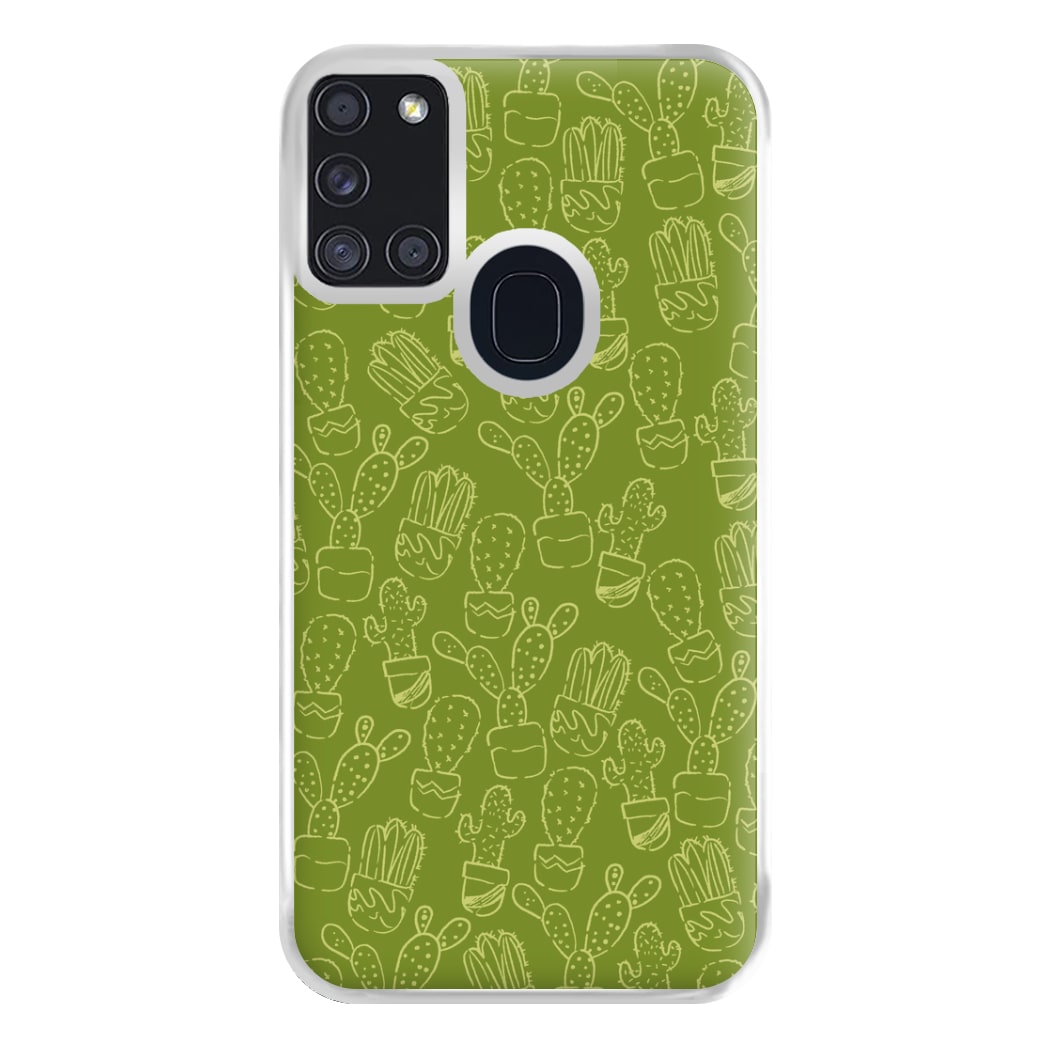 Green And Yellow Cacti - Western  Phone Case for Galaxy A21s