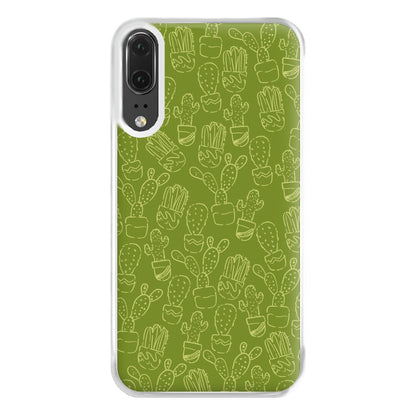 Green And Yellow Cacti - Western  Phone Case for Huawei P20