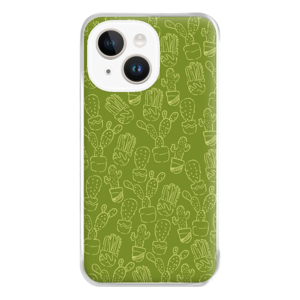 Green And Yellow Cacti - Western  Phone Case for iPhone 14 Plus