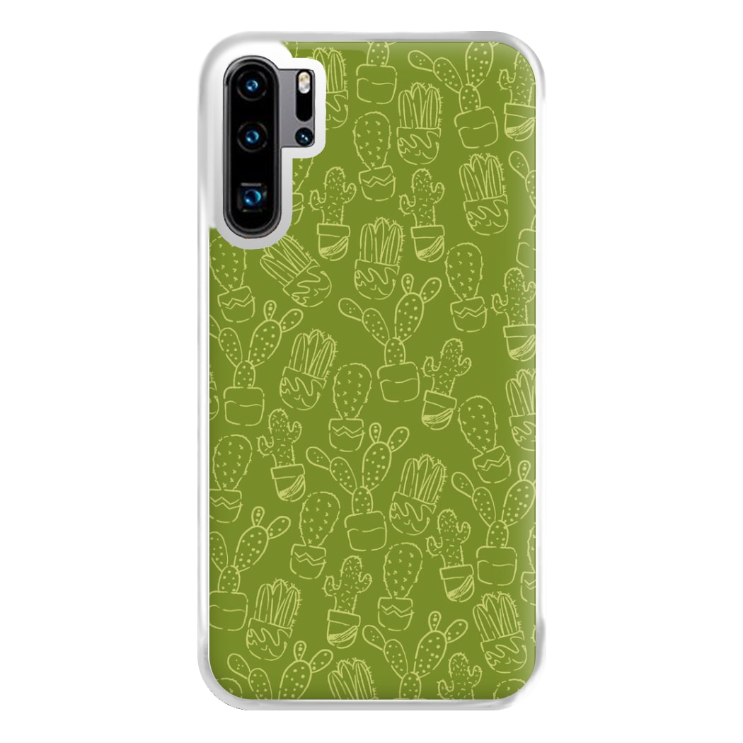 Green And Yellow Cacti - Western  Phone Case for Huawei P30 Pro