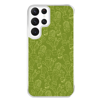 Green And Yellow Cacti - Western  Phone Case for Galaxy S22 Ultra