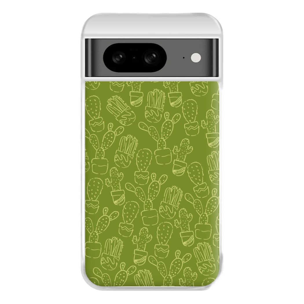 Green And Yellow Cacti - Western  Phone Case for Google Pixel 8