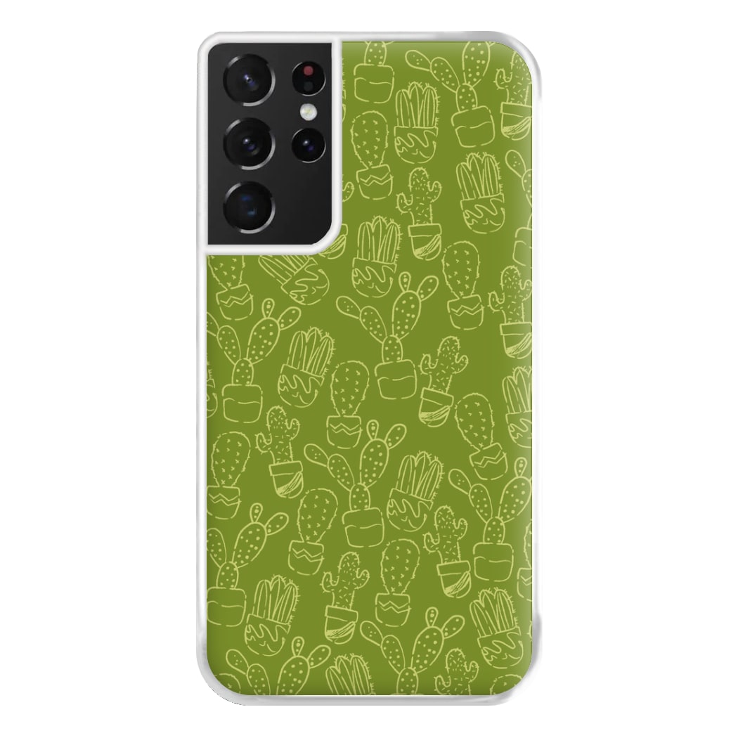 Green And Yellow Cacti - Western  Phone Case for Galaxy S21 Ultra