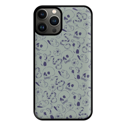 Blue Snakes And Skulls - Western  Phone Case for iPhone 13 Pro Max