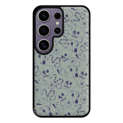 Blue Snakes And Skulls - Western  Phone Case for Galaxy S25 Ultra