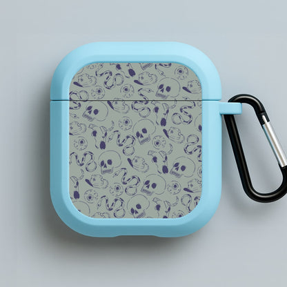 Blue Snakes And Skulls - Western  Blue AirPods Case