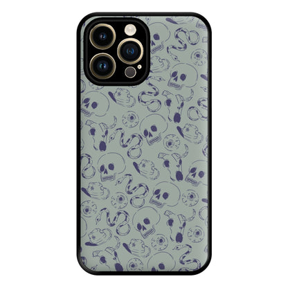 Blue Snakes And Skulls - Western  Phone Case for iPhone 14 Pro Max