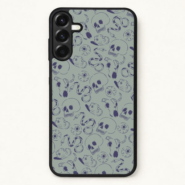 Blue Snakes And Skulls - Western Phone Case for Galaxy A57
