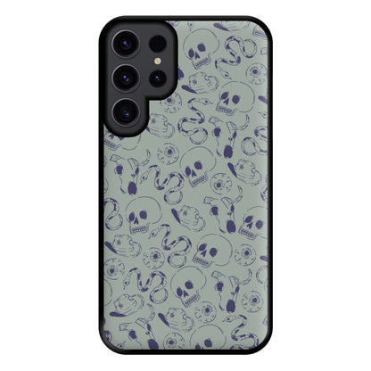 Blue Snakes And Skulls - Western  Phone Case for Galaxy S23 Ultra