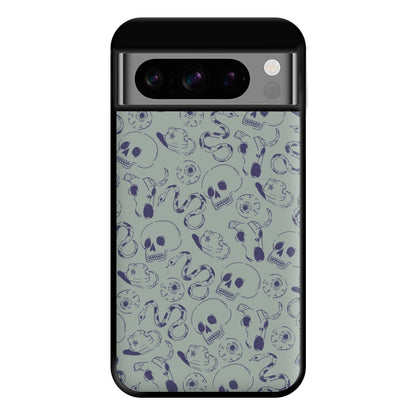 Blue Snakes And Skulls - Western  Phone Case for Google Pixel 8 Pro