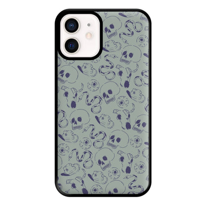 Blue Snakes And Skulls - Western  Phone Case for iPhone 12 Mini