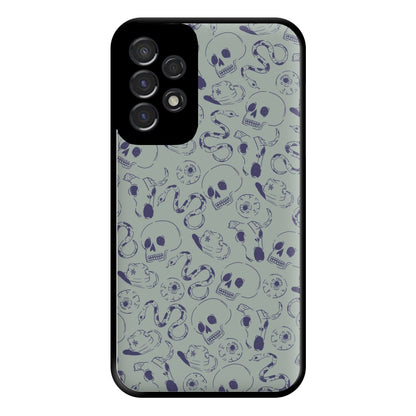 Blue Snakes And Skulls - Western  Phone Case for Galaxy A53