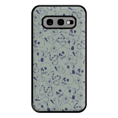 Blue Snakes And Skulls - Western  Phone Case for Galaxy S10e