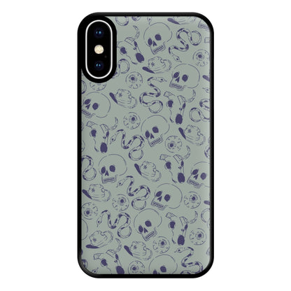 Blue Snakes And Skulls - Western  Phone Case for iPhone XS Max