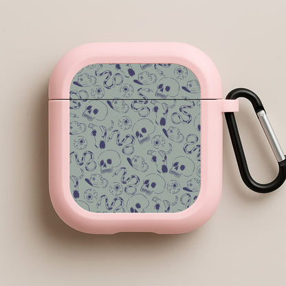 Blue Snakes And Skulls - Western  Pink AirPods Case