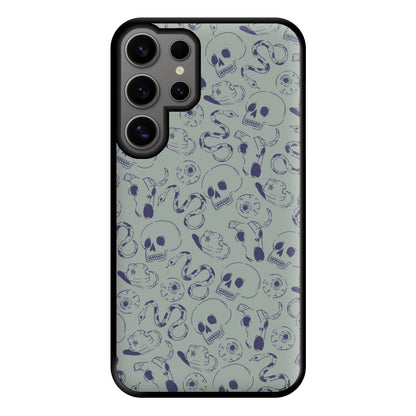 Blue Snakes And Skulls - Western  Phone Case for Galaxy S24 Ultra