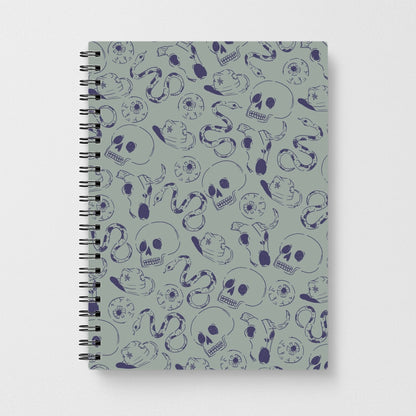 Blue Snakes And Skulls - Western  Notebook