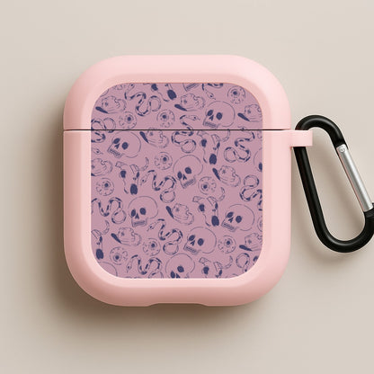 Purple Snakes And Skulls - Western  Pink AirPods Case