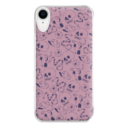 Purple Snakes And Skulls - Western  Phone Case for iPhone XR