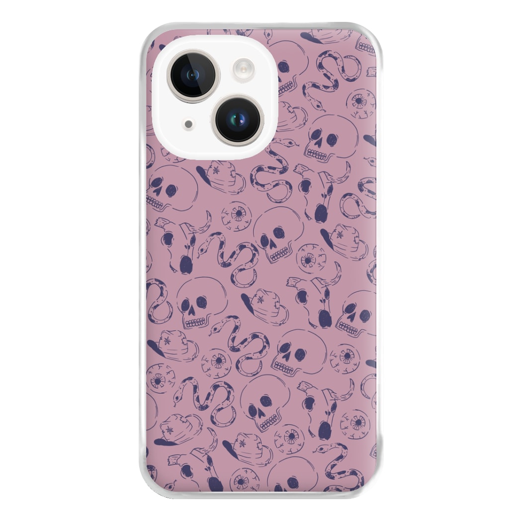 Purple Snakes And Skulls - Western  Phone Case for iPhone 14 Plus