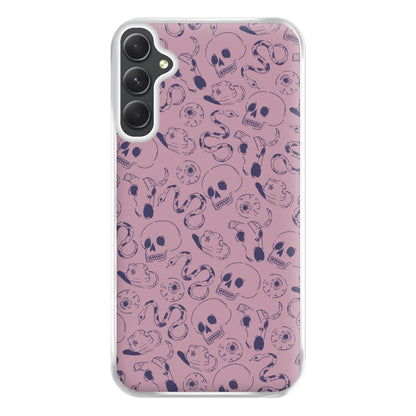 Purple Snakes And Skulls - Western  Phone Case for Galaxy A14