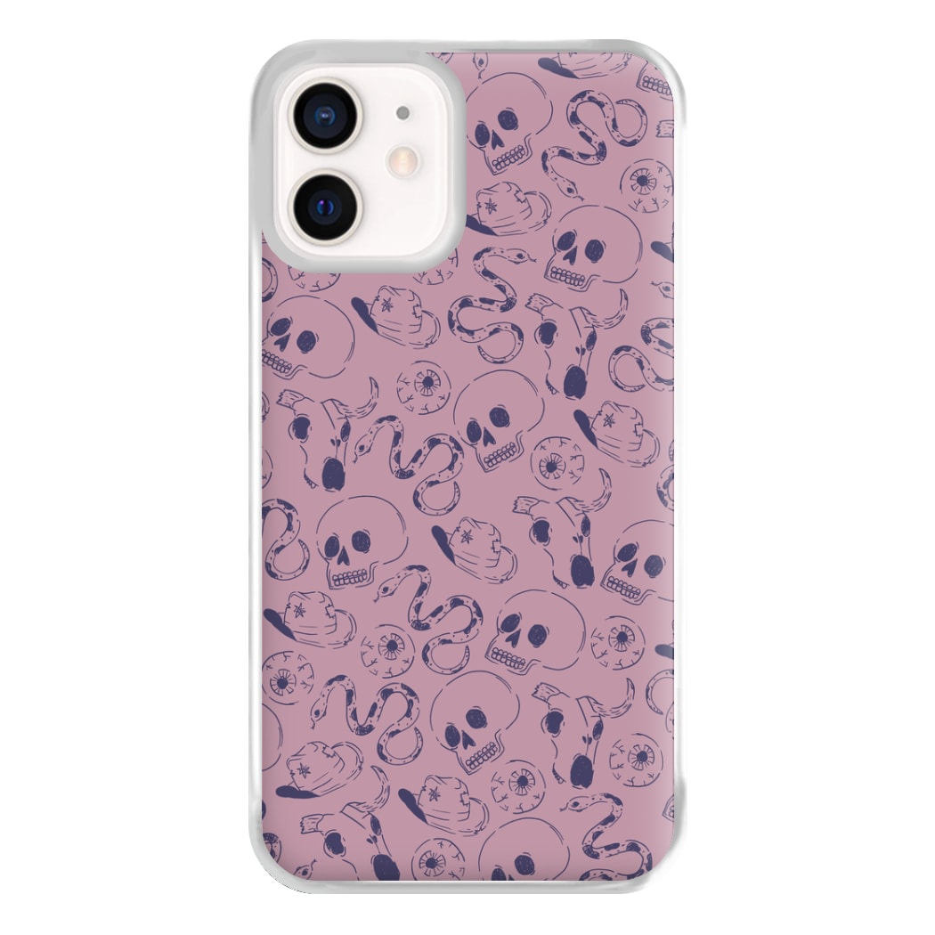 Purple Snakes And Skulls - Western  Phone Case for iPhone 13 Mini