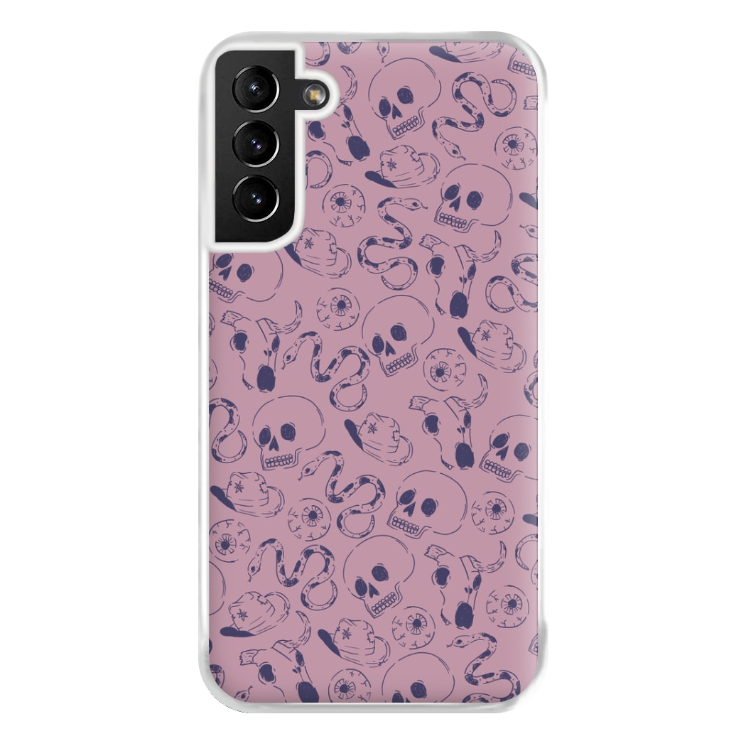 Purple Snakes And Skulls - Western  Phone Case for Galaxy S21 Plus