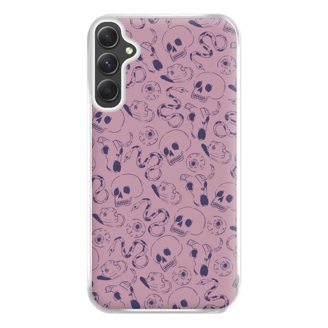 Purple Snakes And Skulls - Western  Phone Case for Galaxy A54