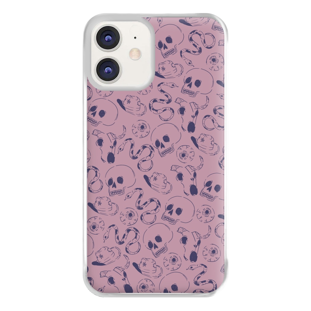 Purple Snakes And Skulls - Western  Phone Case for iPhone 11