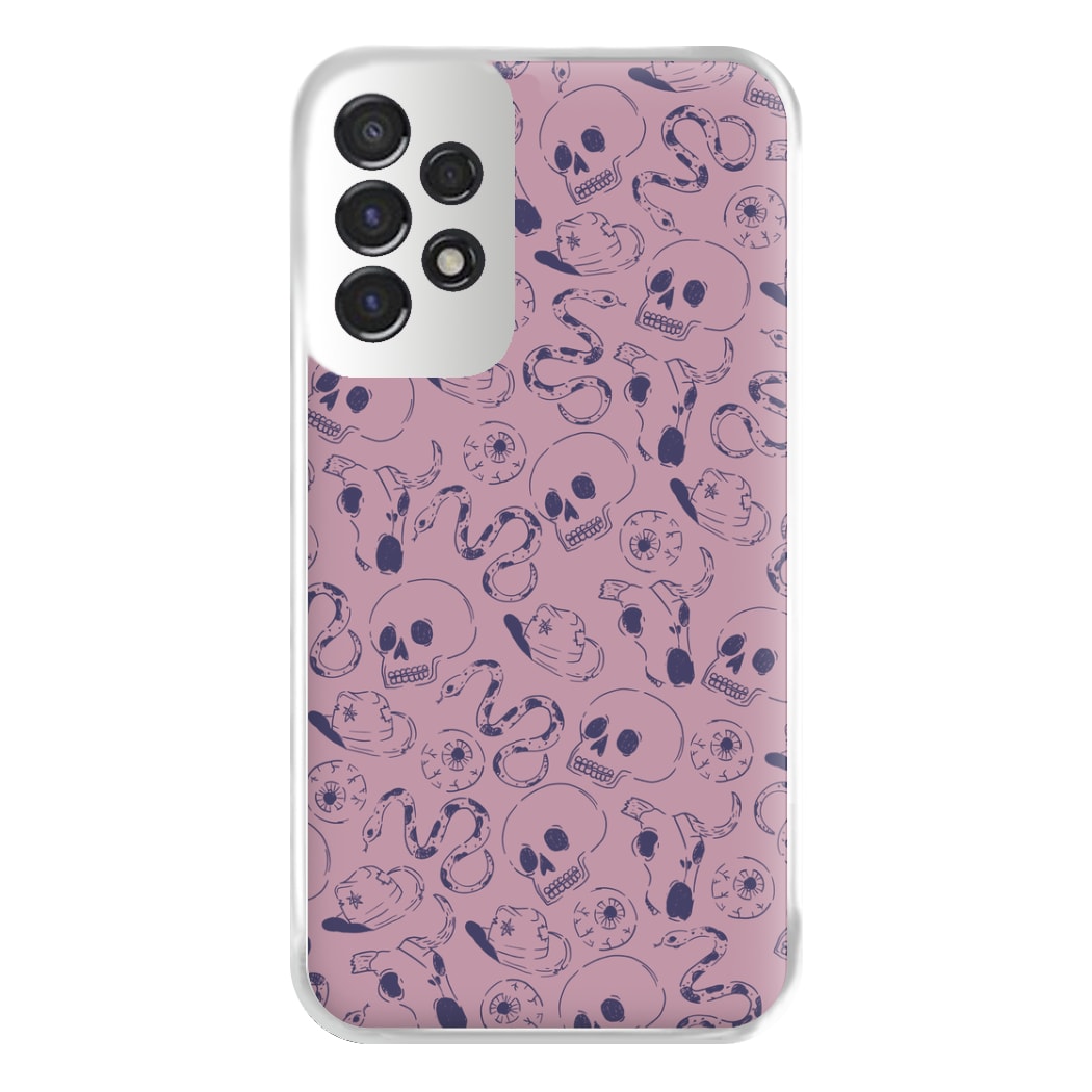 Purple Snakes And Skulls - Western  Phone Case for Galaxy A53