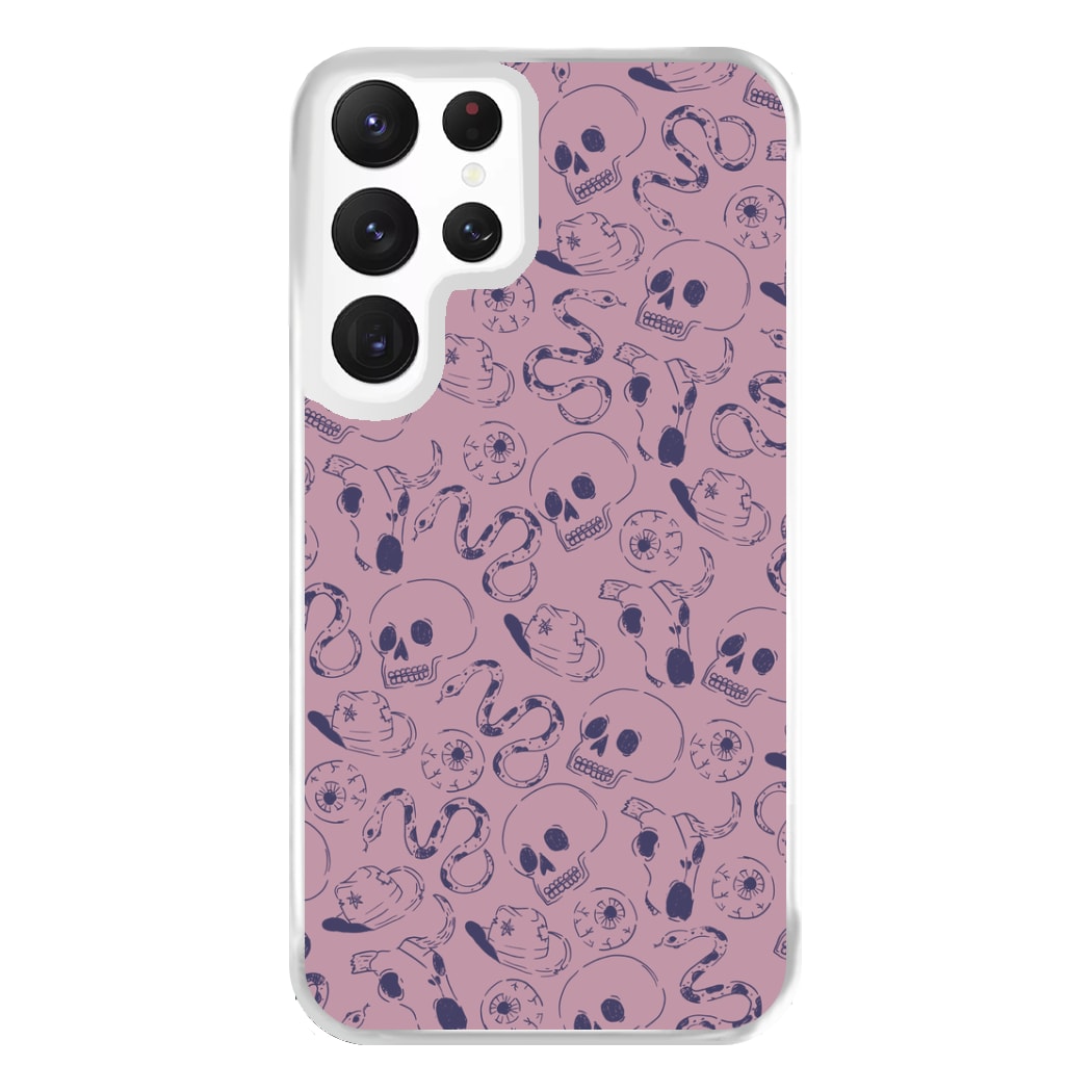 Purple Snakes And Skulls - Western  Phone Case for Galaxy S22 Ultra