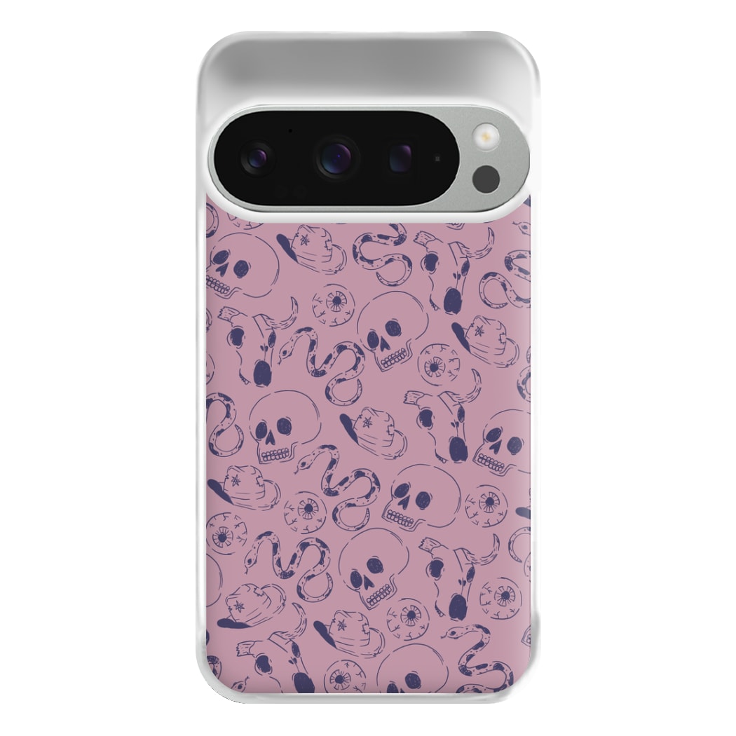 Purple Snakes And Skulls - Western  Phone Case for Google Pixel 9 Pro XL