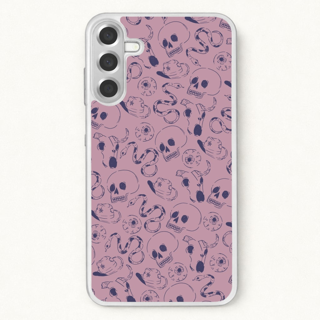 Purple Snakes And Skulls - Western Phone Case for Galaxy A37