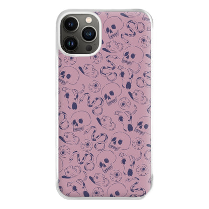 Purple Snakes And Skulls - Western  Phone Case for iPhone 13