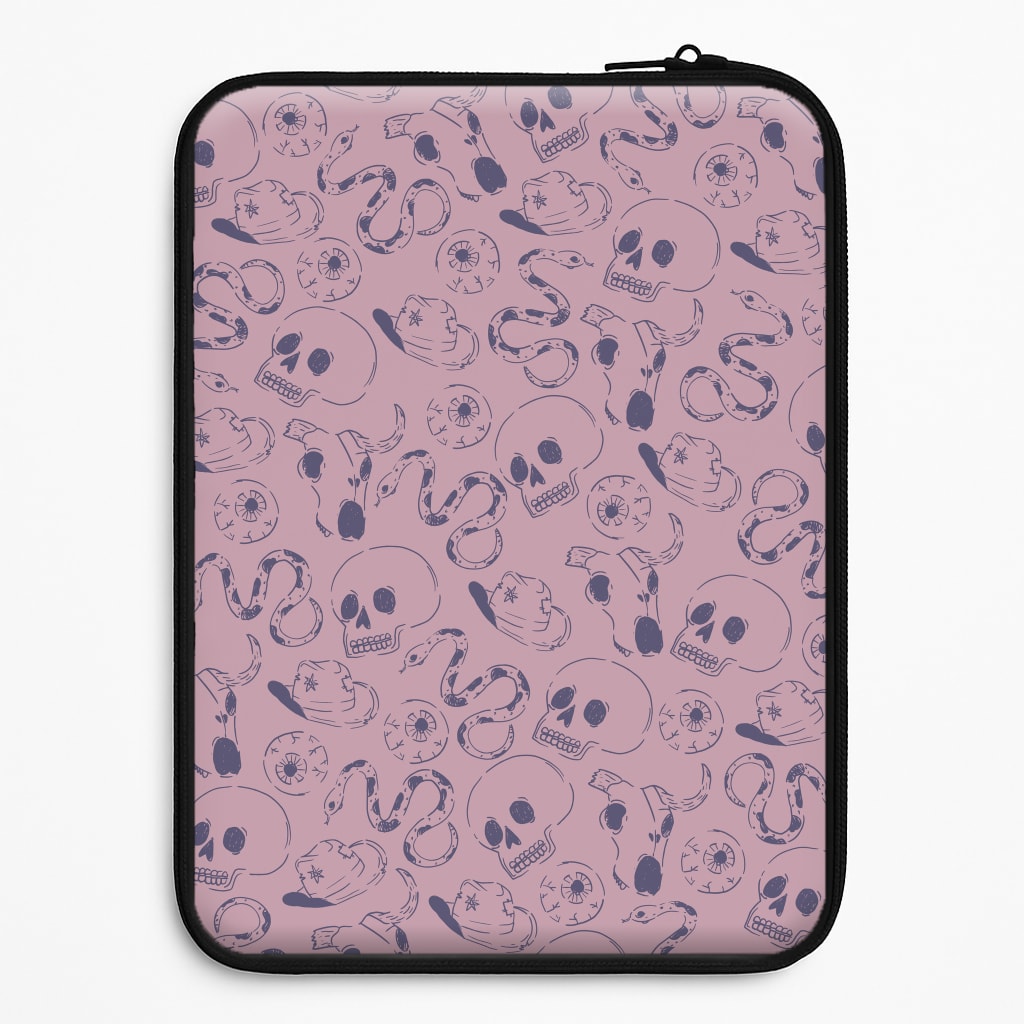 Purple Snakes And Skulls - Western  Universal Laptop Sleeve