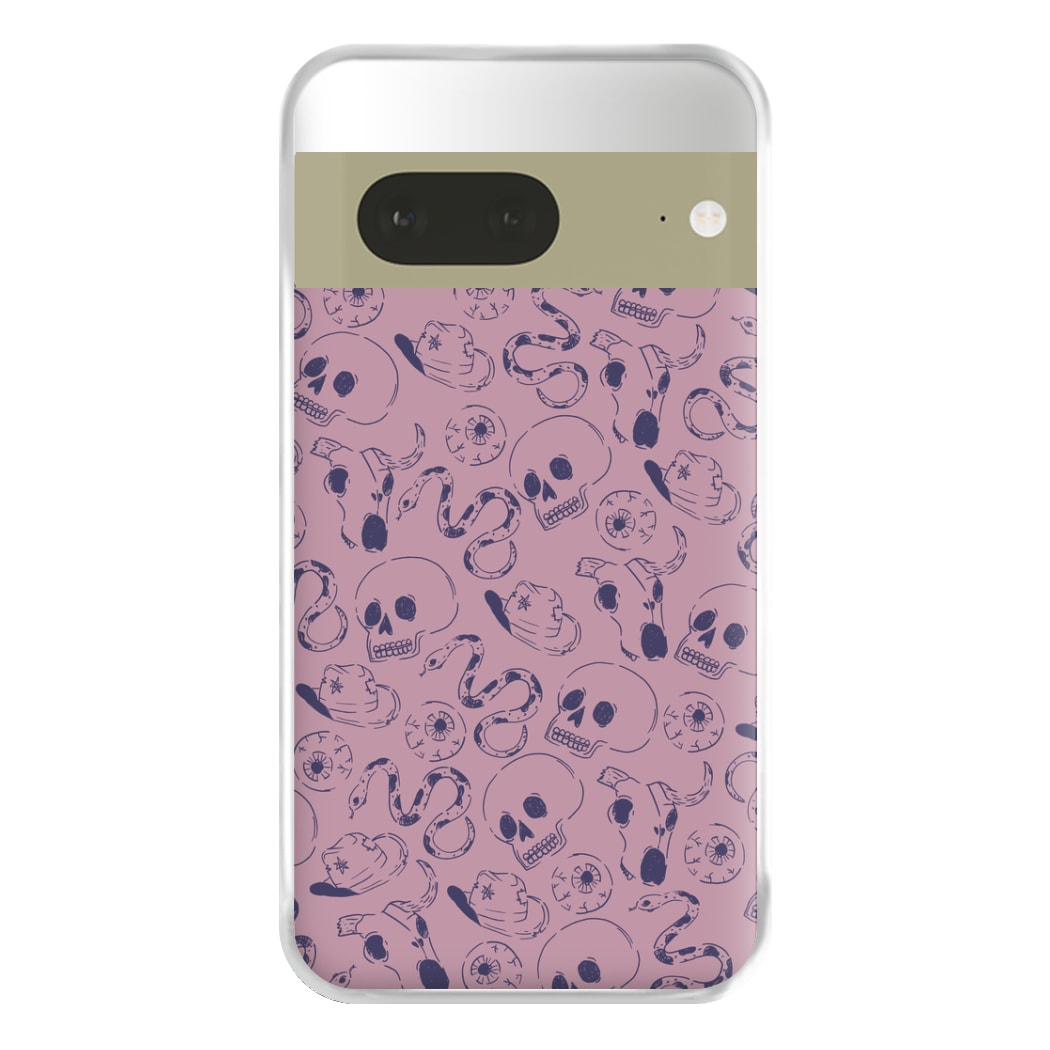 Purple Snakes And Skulls - Western  Phone Case for Google Pixel 7a