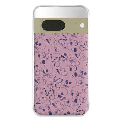 Purple Snakes And Skulls - Western  Phone Case for Google Pixel 7a