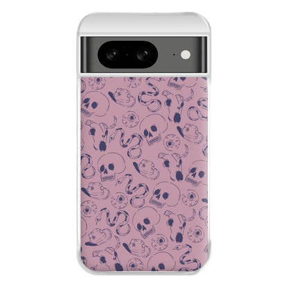 Purple Snakes And Skulls - Western  Phone Case for Google Pixel 8