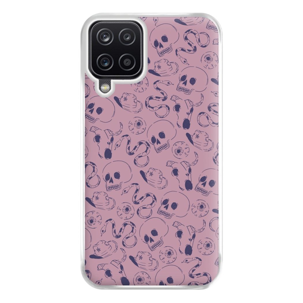 Purple Snakes And Skulls - Western  Phone Case for Galaxy A12