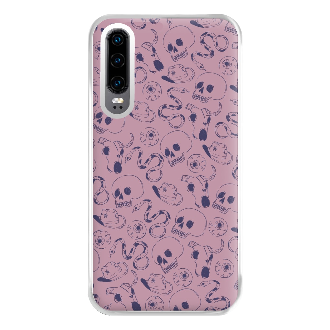 Purple Snakes And Skulls - Western  Phone Case for Huawei P30