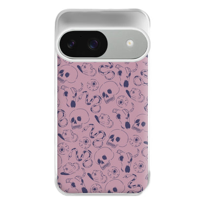 Purple Snakes And Skulls - Western  Phone Case for Google Pixel 9 / 9 Pro