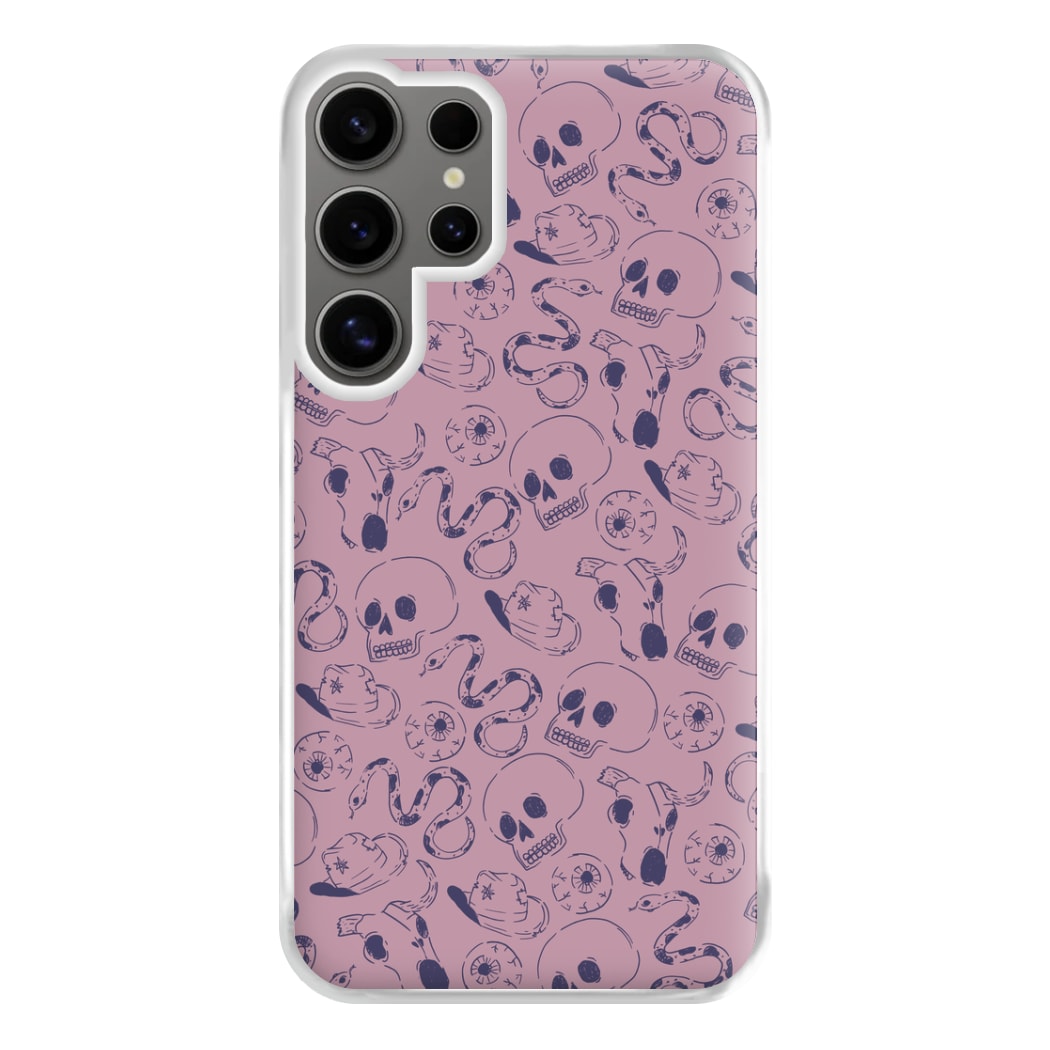 Purple Snakes And Skulls - Western  Phone Case for Galaxy S24 Ultra